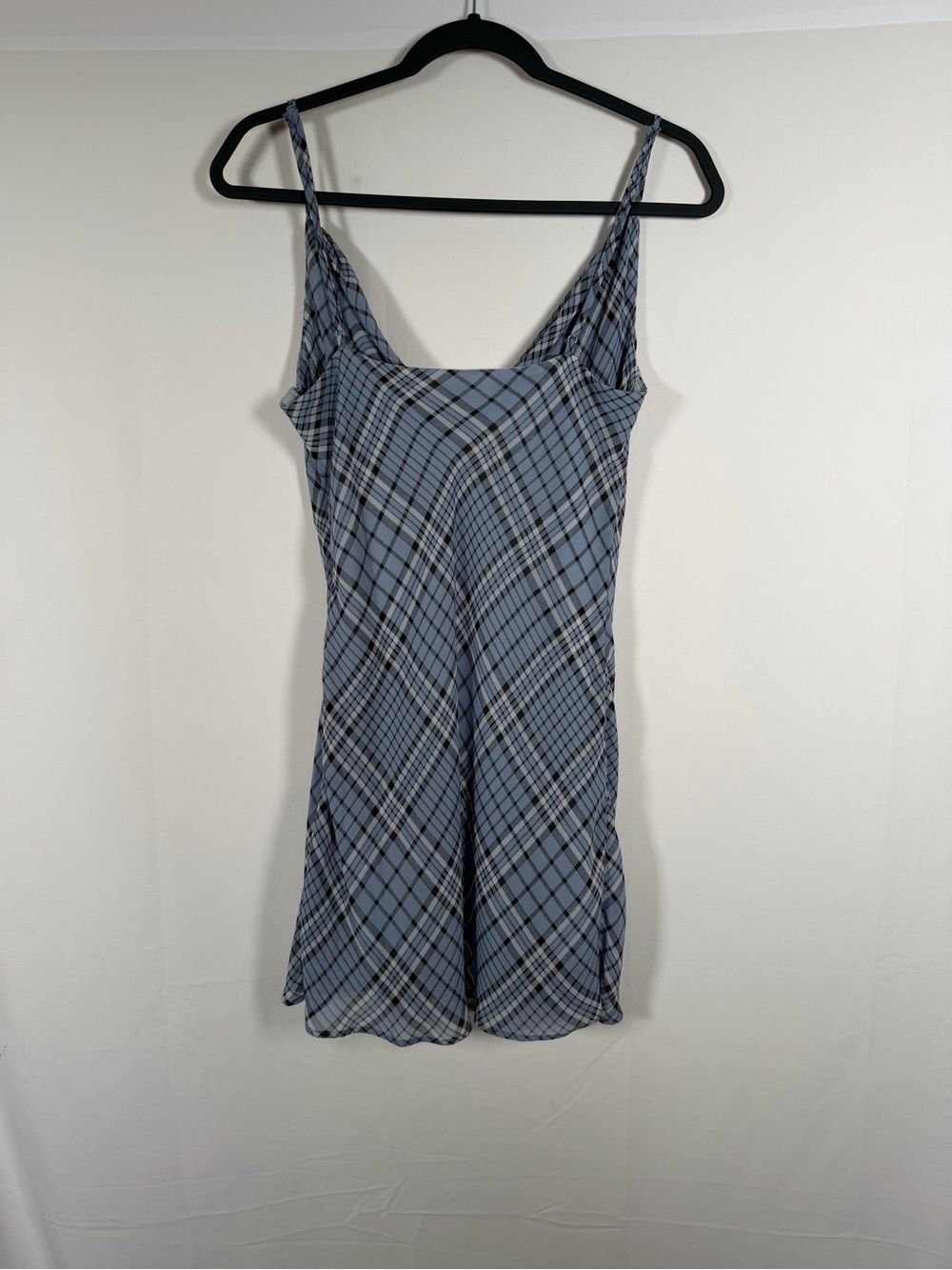 superdown Blue Plaid Mini Slip Dress Academia Preppy